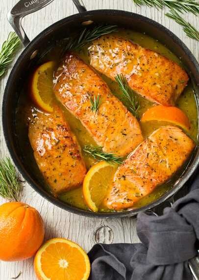 Новогодний рецепт : Изумительный лосось в апельсиновой глазури с