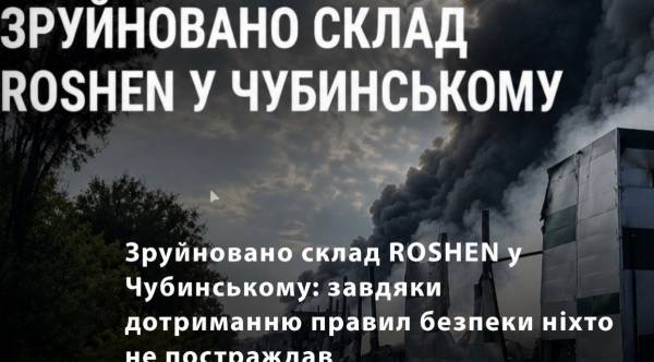 Російські обстріли знищили склади Roshen та Comfy