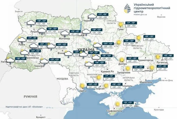 Погода в Україні 18 серпня / © Укргідрометцентр